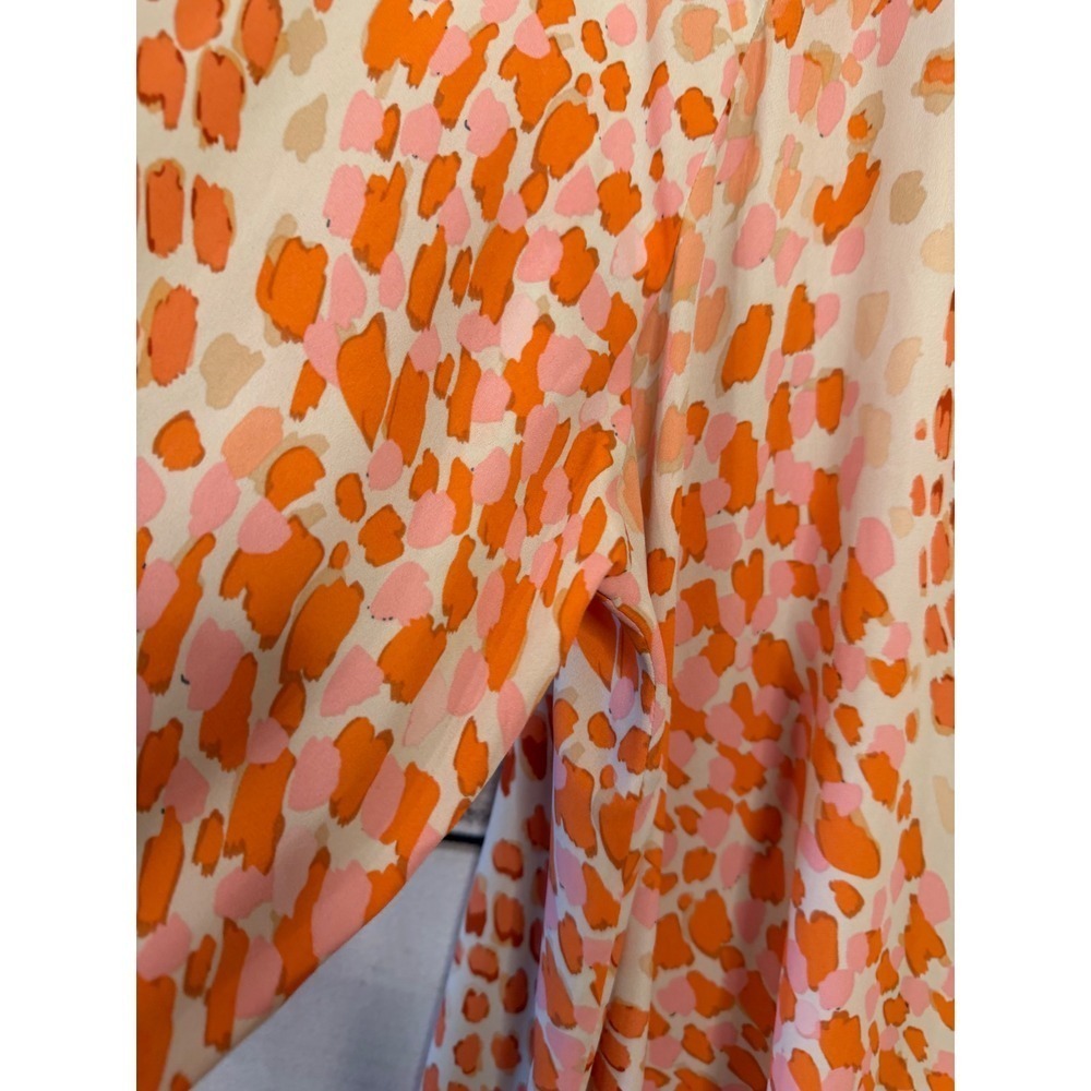 CAbi - Orange Pink Animal Print Blouse - L